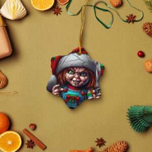 Halloween Chucky Glossy Ceramic Ornament