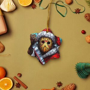 Halloween Jason Glossy Ceramic Ornament