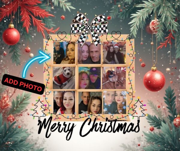 9 Section Pictures Box Frame - Merry Christmas