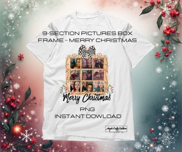9 Section Pictures Box Frame - Merry Christmas258