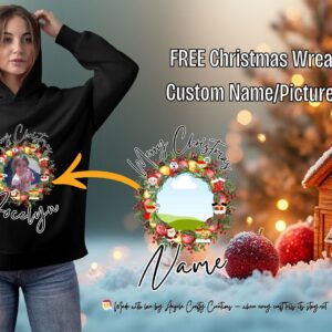 FREE Christmas Wreath Frame – Customize in Canva!