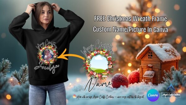 Christmas Wreath Frame Custom Name25