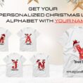 Personalized Custom Name Christmas Light Alphabet T-shirt A–Z Xmas Letters